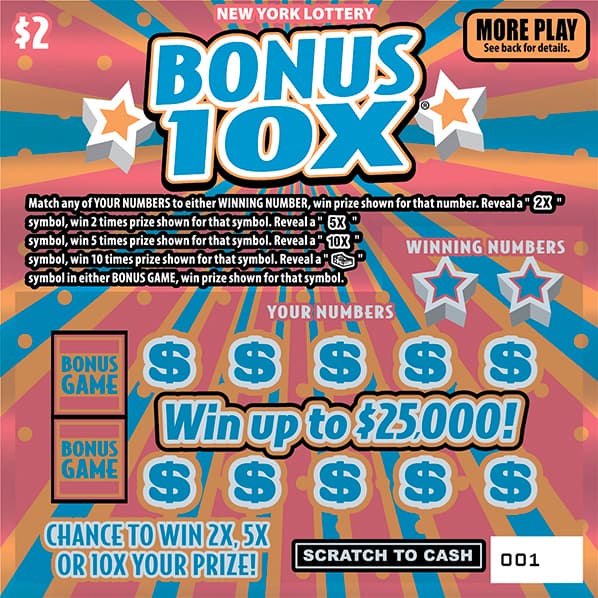 BONUS 10X scratch-off ticket