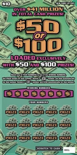 $50 OR $100 scratch-off ticket