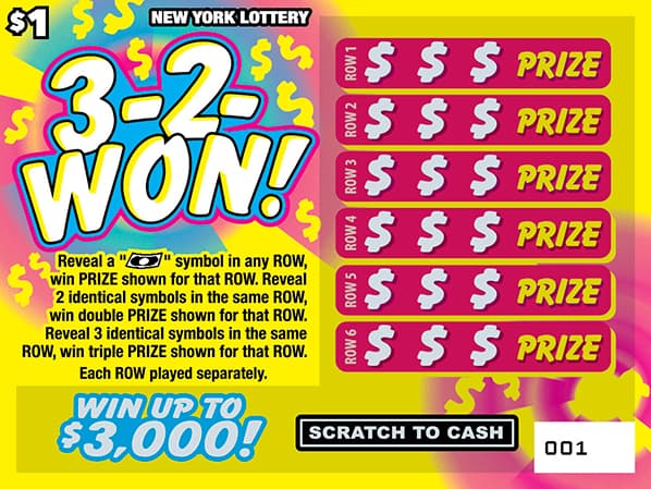 3-2-WON! scratch-off ticket