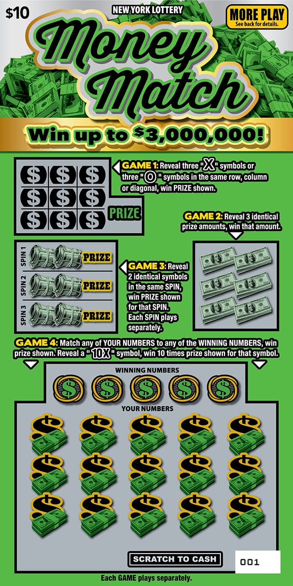 MONEY MATCH scratch-off ticket
