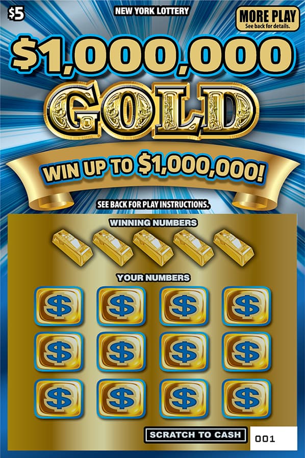 $1,000,000 GOLD scratch-off ticket