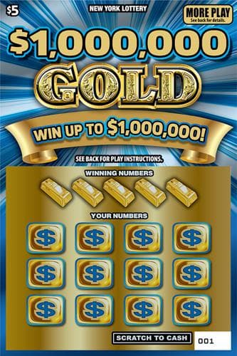 $1,000,000 GOLD scratch-off ticket