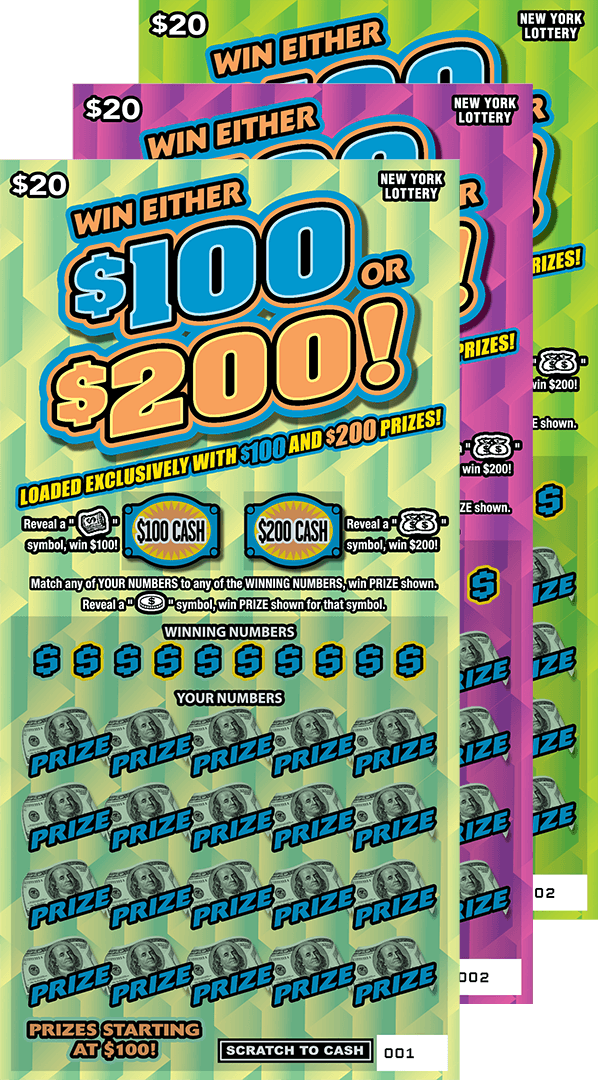 WIN EITHER $100 OR $200! scratch-off ticket