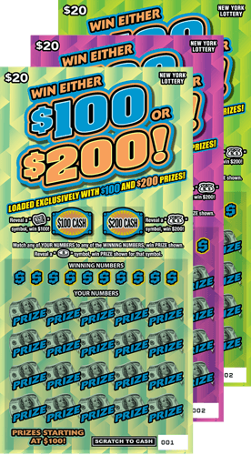 WIN EITHER $100 OR $200! scratch-off ticket
