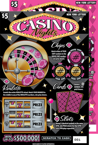 CASINO NIGHTS scratch-off ticket