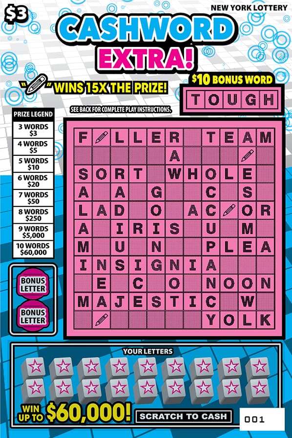 CASHWORD EXTRA! scratch-off ticket