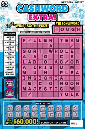 CASHWORD EXTRA! scratch-off ticket