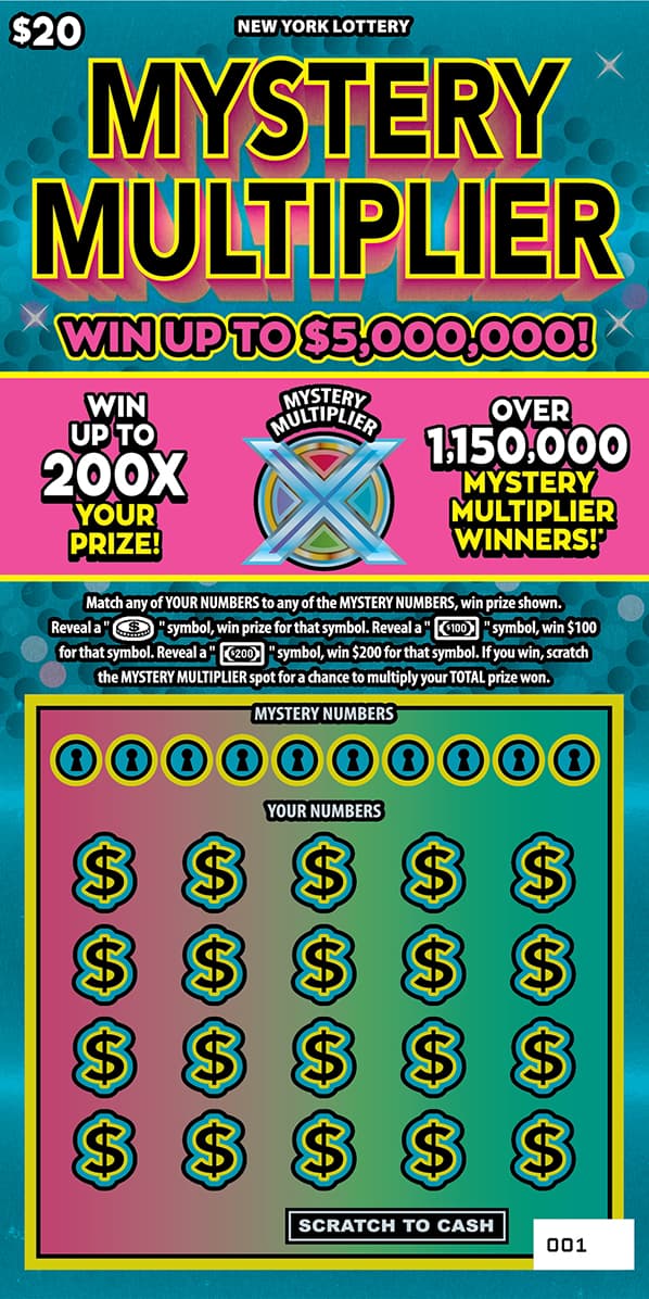 MYSTERY MULTIPLIER scratch-off ticket