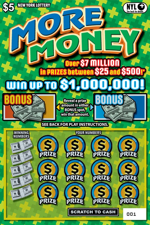 MORE MONEY scratch-off ticket