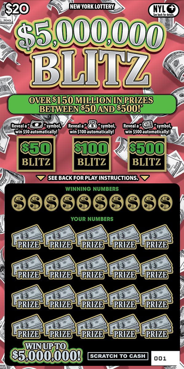 $5,000,000 BLITZ scratch-off ticket