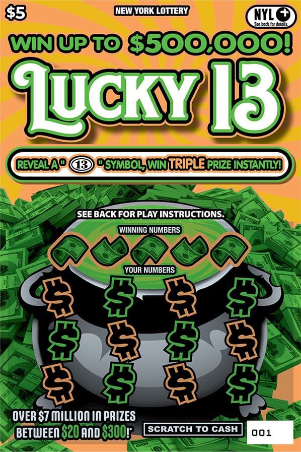LUCKY 13 scratch-off ticket