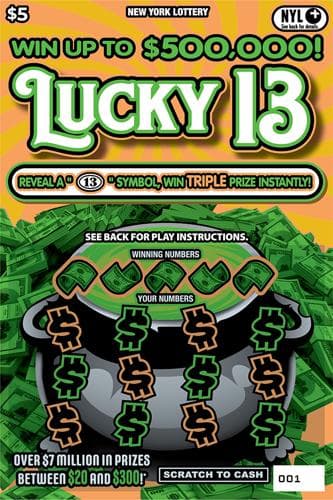 LUCKY 13 scratch-off ticket