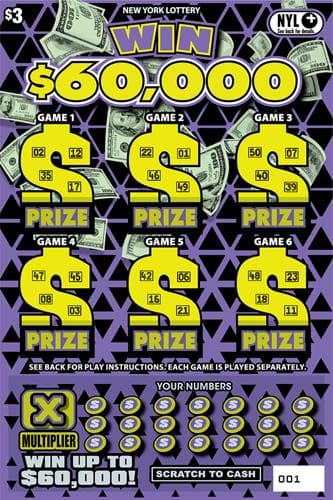 WIN $60,000 scratch-off ticket