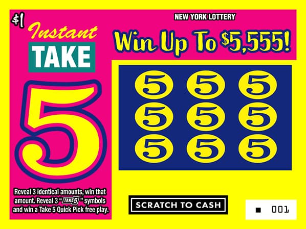 INSTANT TAKE 5 scratch-off ticket