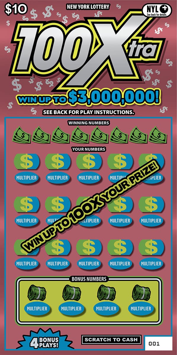 100Xtra scratch-off ticket