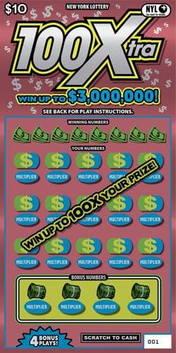 100Xtra scratch-off ticket