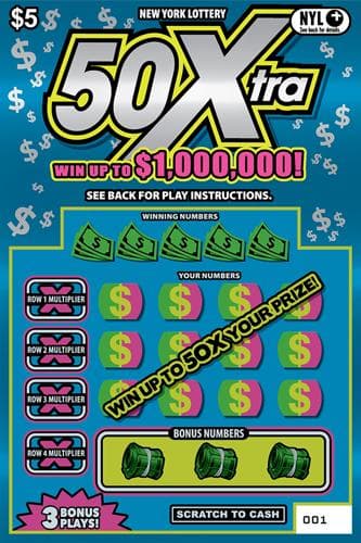 50Xtra scratch-off ticket