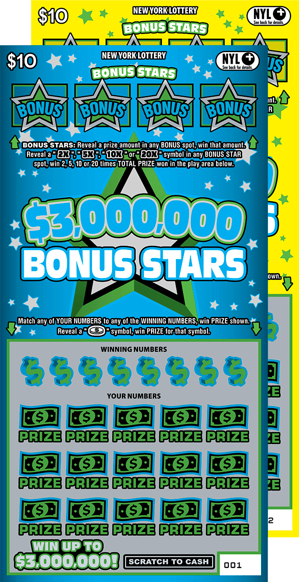 $3,000,000 BONUS STARS scratch-off ticket