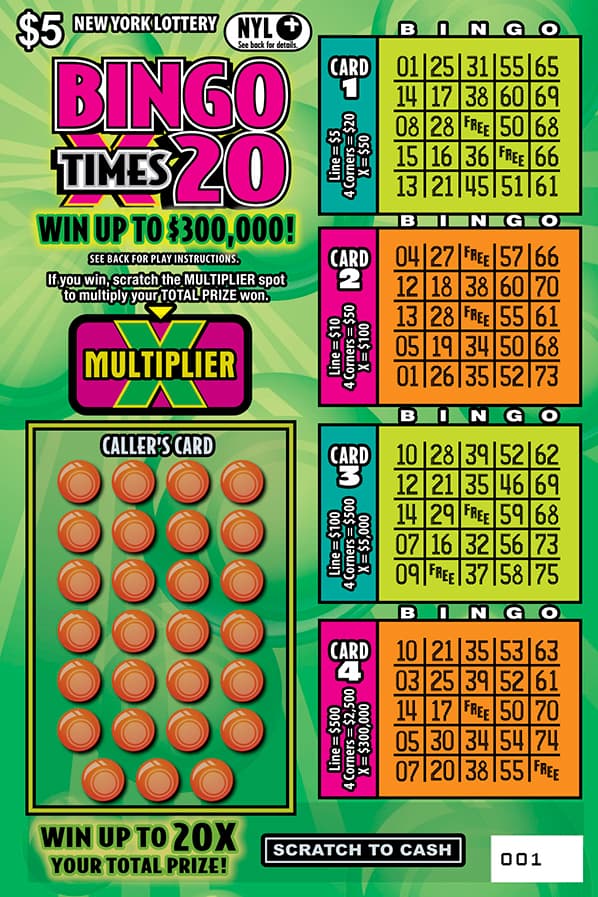 BINGO TIMES 20 scratch-off ticket