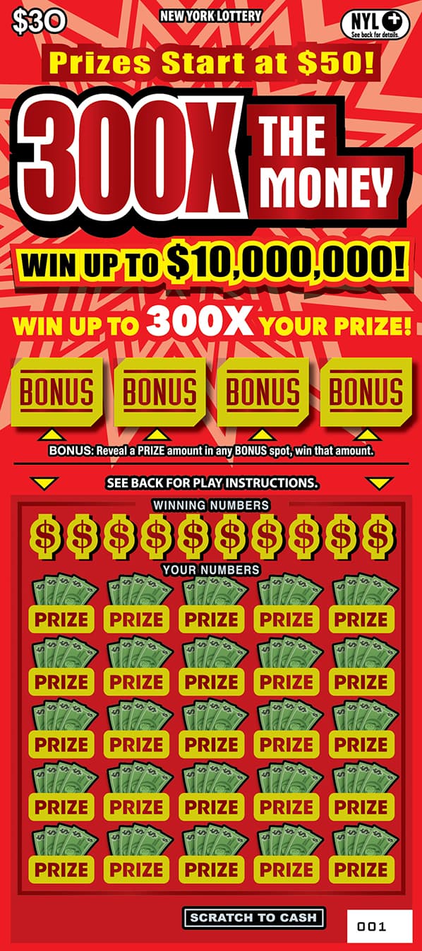 300X THE MONEY scratch-off ticket