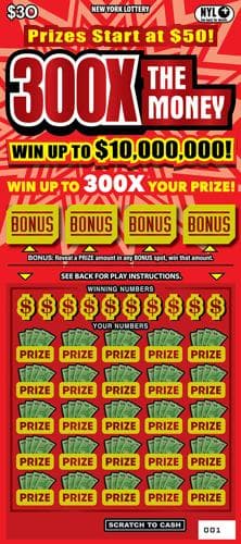 300X THE MONEY scratch-off ticket