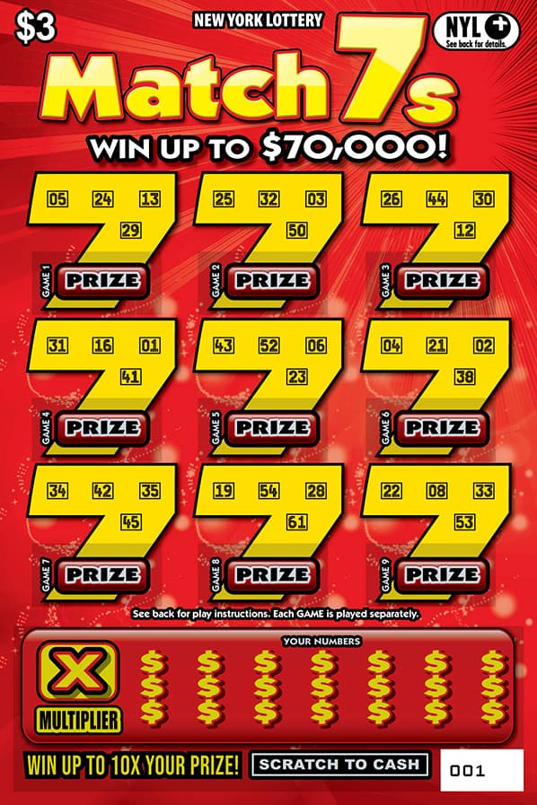 MATCH 7s scratch-off ticket