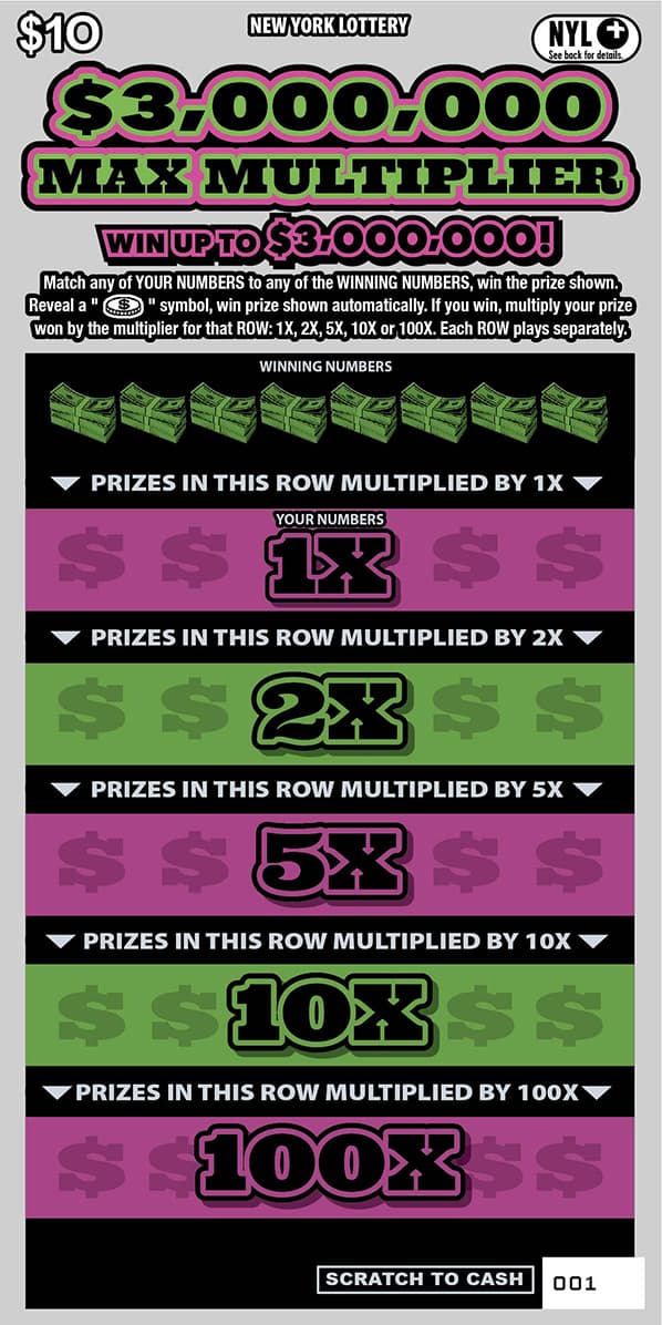 $3,000,000 MAX MULTIPLIER scratch-off ticket