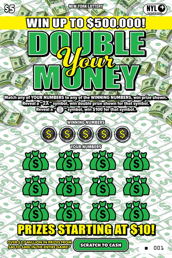 DOUBLE YOUR MONEY scratch-off ticket