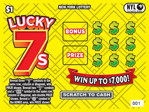 LUCKY 7s scratch-off ticket
