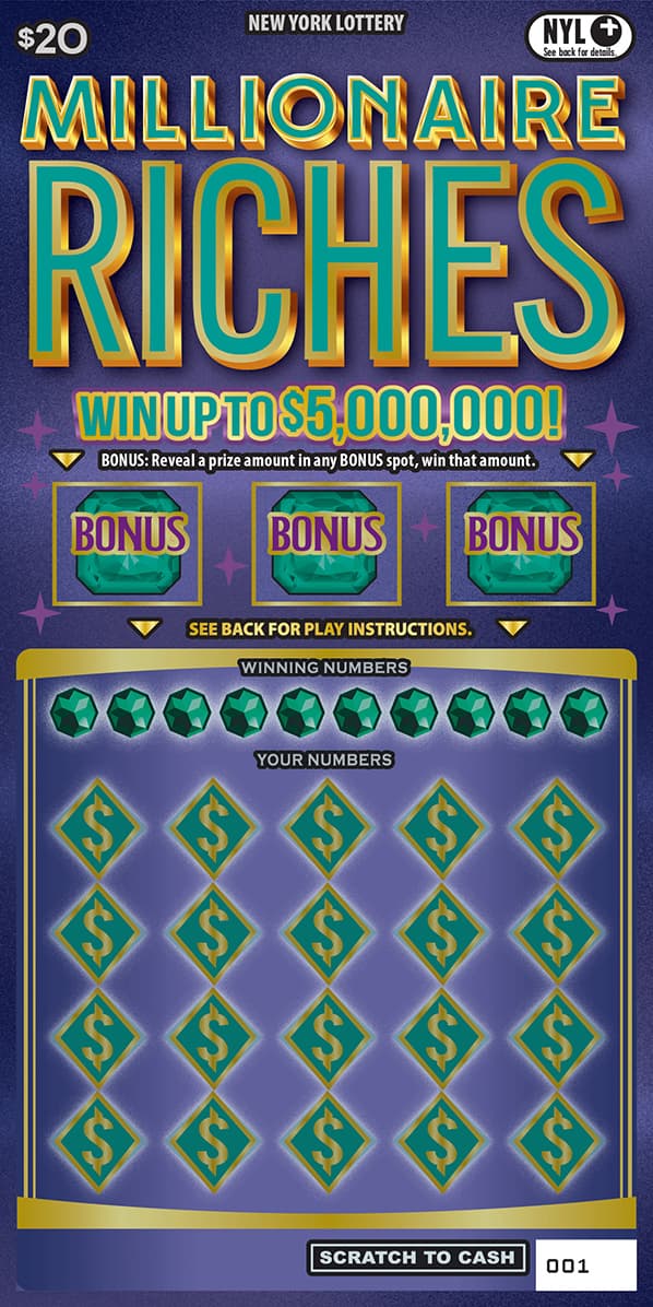 MILLIONAIRE RICHES scratch-off ticket