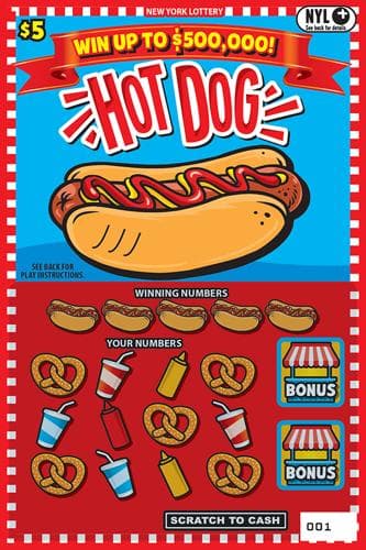 HOT DOG! scratch-off ticket