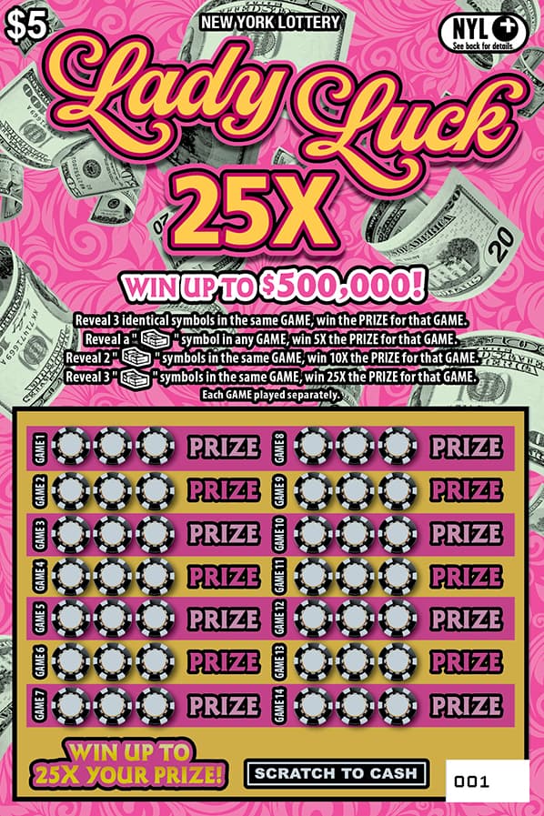 LADY LUCK 25X scratch-off ticket