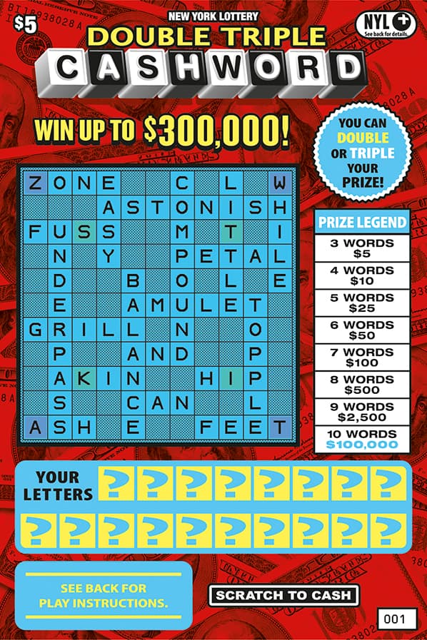 DOUBLE TRIPLE CASHWORD scratch-off ticket