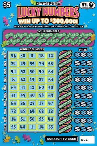 LUCKY NUMBERS scratch-off ticket