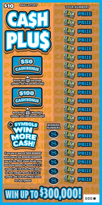 Cash Plus scratch-off ticket