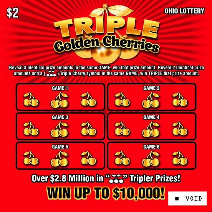 Triple Golden Cherries scratch-off ticket