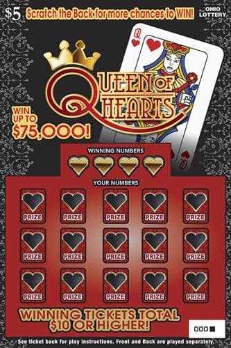 Queen of Hearts scratch-off ticket