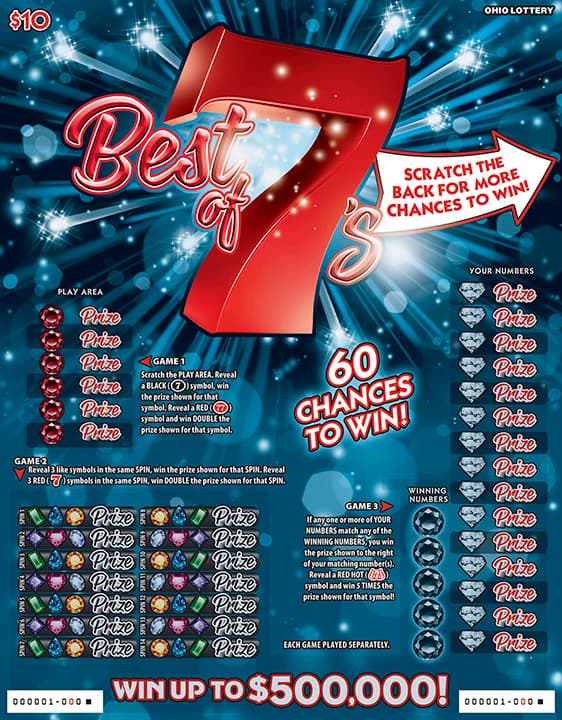Best of 7s (Gigantix) scratch-off ticket