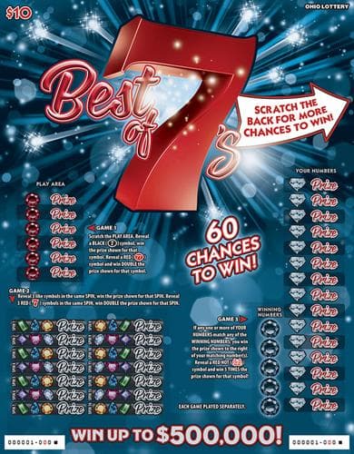 Best of 7s (Gigantix) scratch-off ticket
