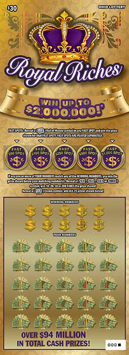 Royal Riches scratch-off ticket