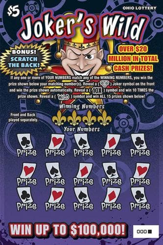 Joker's Wild scratch-off ticket