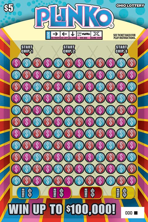 Plinko scratch-off ticket