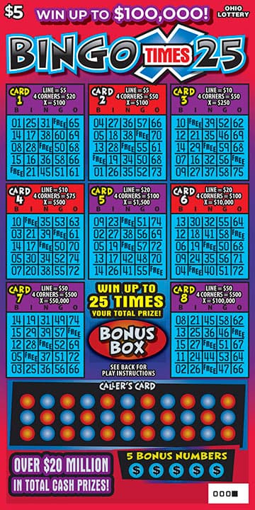 Bingo Times 25 scratch-off ticket