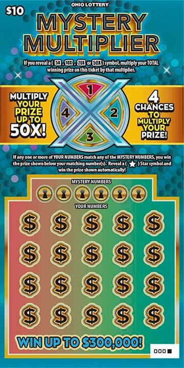 Mystery Multiplier scratch-off ticket