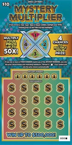 Mystery Multiplier scratch-off ticket