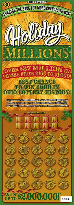 Holiday Millions scratch-off ticket