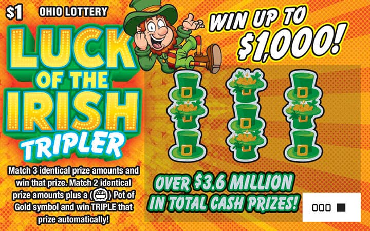 Luck of the Irish Tripler scratch-off ticket