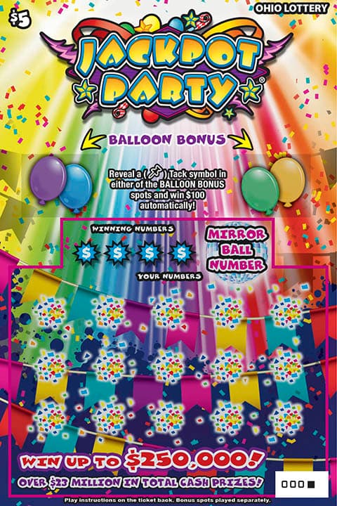 Jackpot Party scratch-off ticket