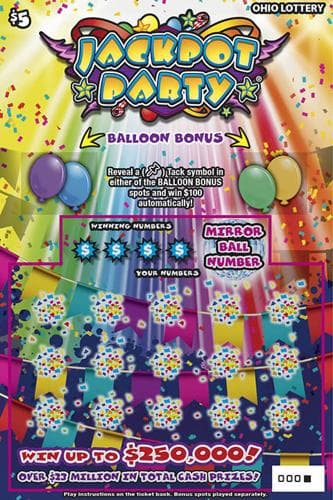 Jackpot Party scratch-off ticket