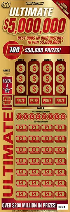 Ultimate $5,000,000 scratch-off ticket